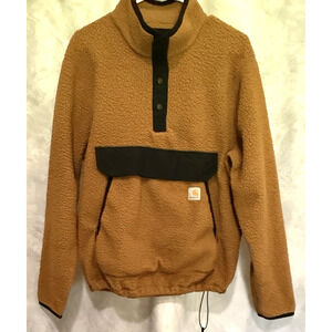 Carhartt 104911 BRN Sherpa Lined Shirt Jacket Men’s Medium Brown Snap Front